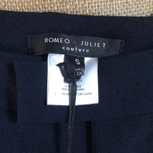 Romeo + Juliet New Slacks Navy/Gold Snap buttons Half way up both sides,Rise 11” - Picture 3 of 9